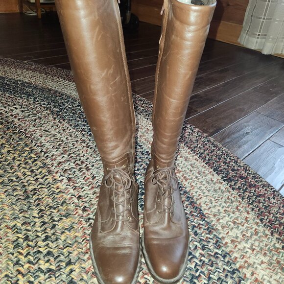 Brown leather boots - Picture 1 of 4